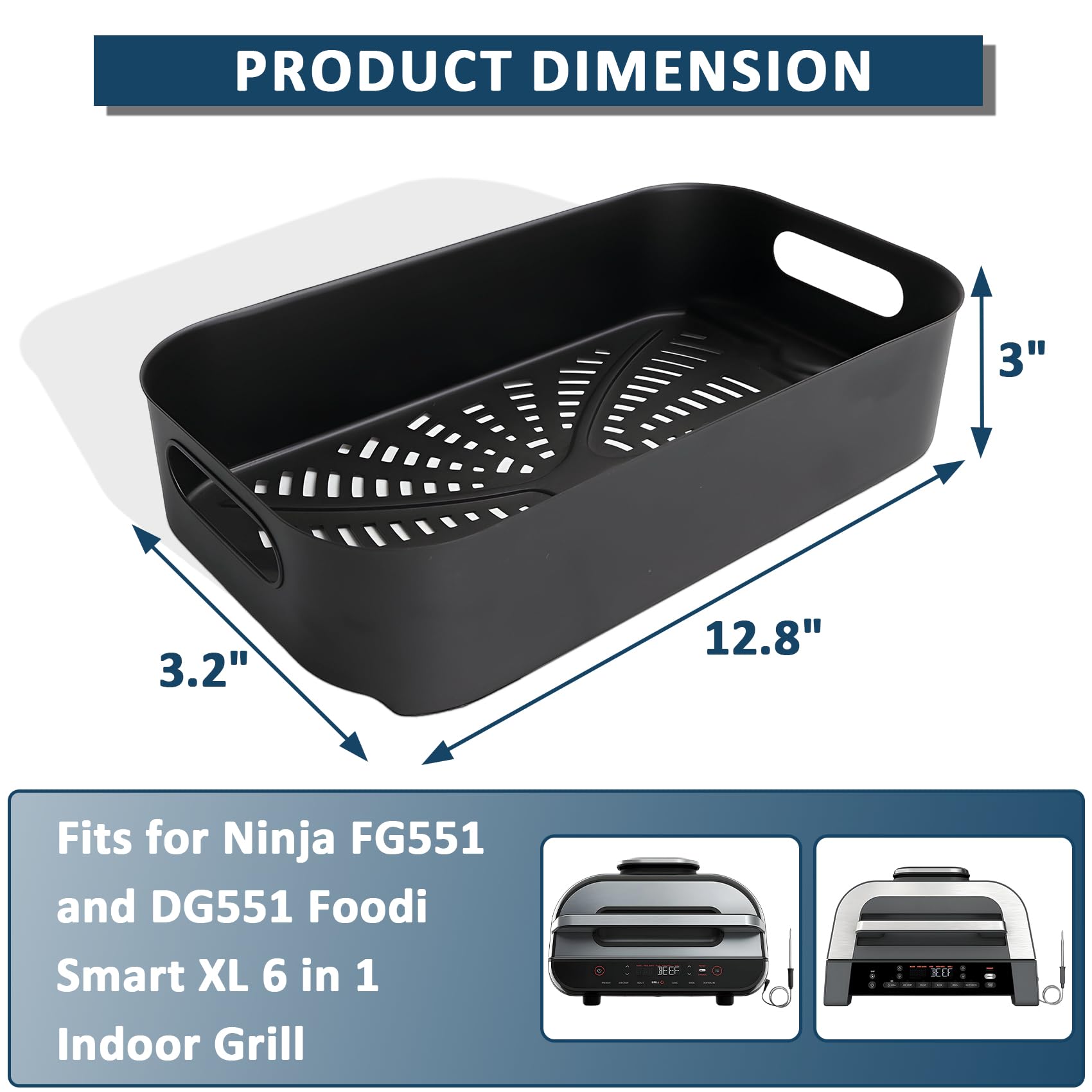SafBbcue Non-Stick Air Frying Basket for Ninja Foodi Smart XL 6-in